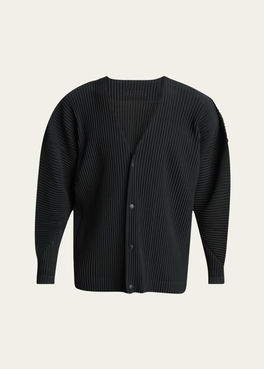 HOMME PLISSE ISSEY MIYAKE プリーツ カットソー Homme Plisse Issey Miyake Men's V-Neck Pleated Button-Down Shirt