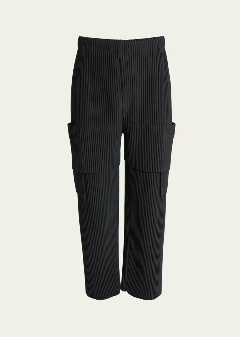 【新品】HOMME PLISSE ISSEY MIYAKE ブラック　グレー　Ｓ Homme Plisse Issey Miyake Men's Dark Gray Multi Pocket Pants