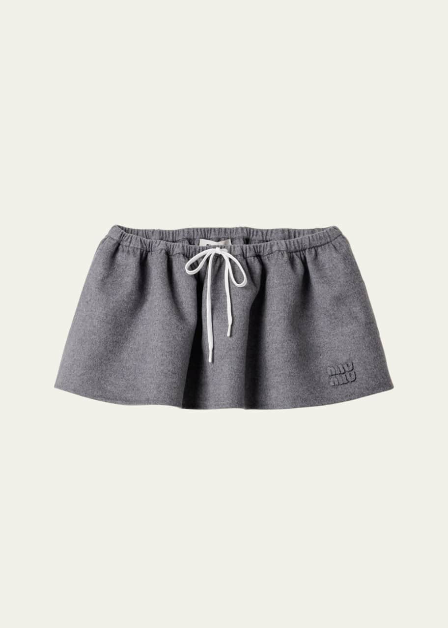 Miu Miu Drawstring Cashmere-Wool Mini Skirt - Bergdorf Goodman