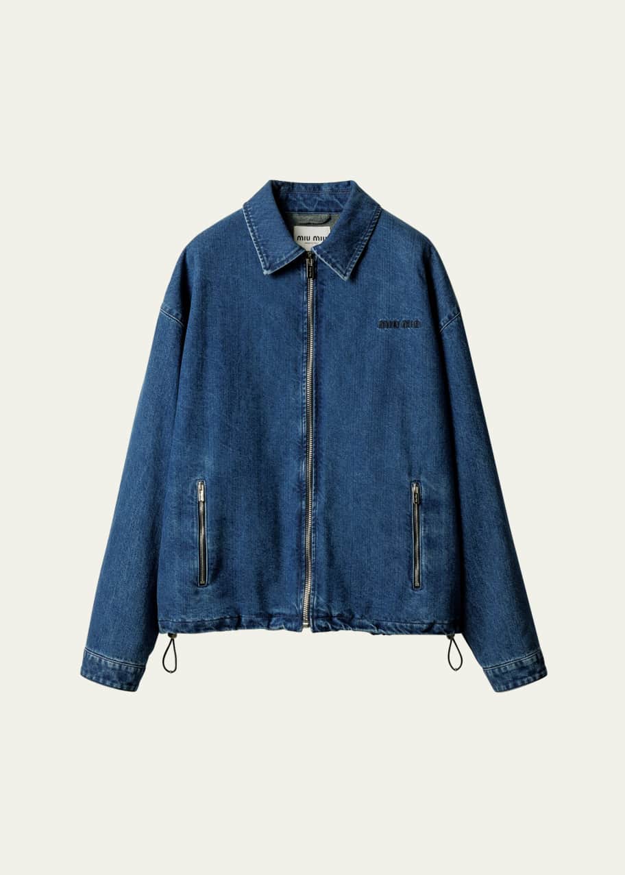 Miu Miu Denim Zip Shirt Jacket - Bergdorf Goodman