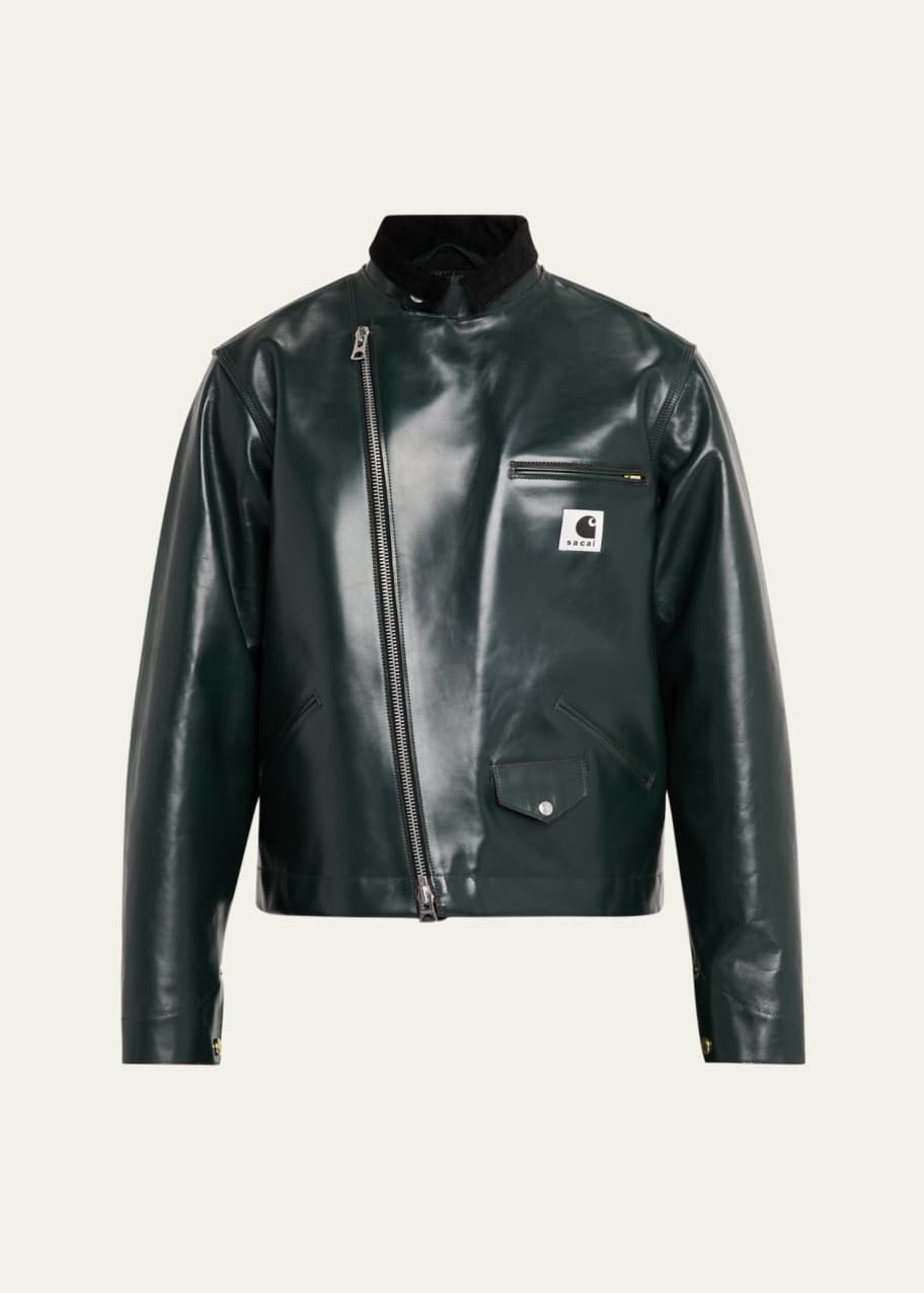 SACAI x CARHARTT WIP Men's Leather Moto Jacket - Bergdorf Goodman