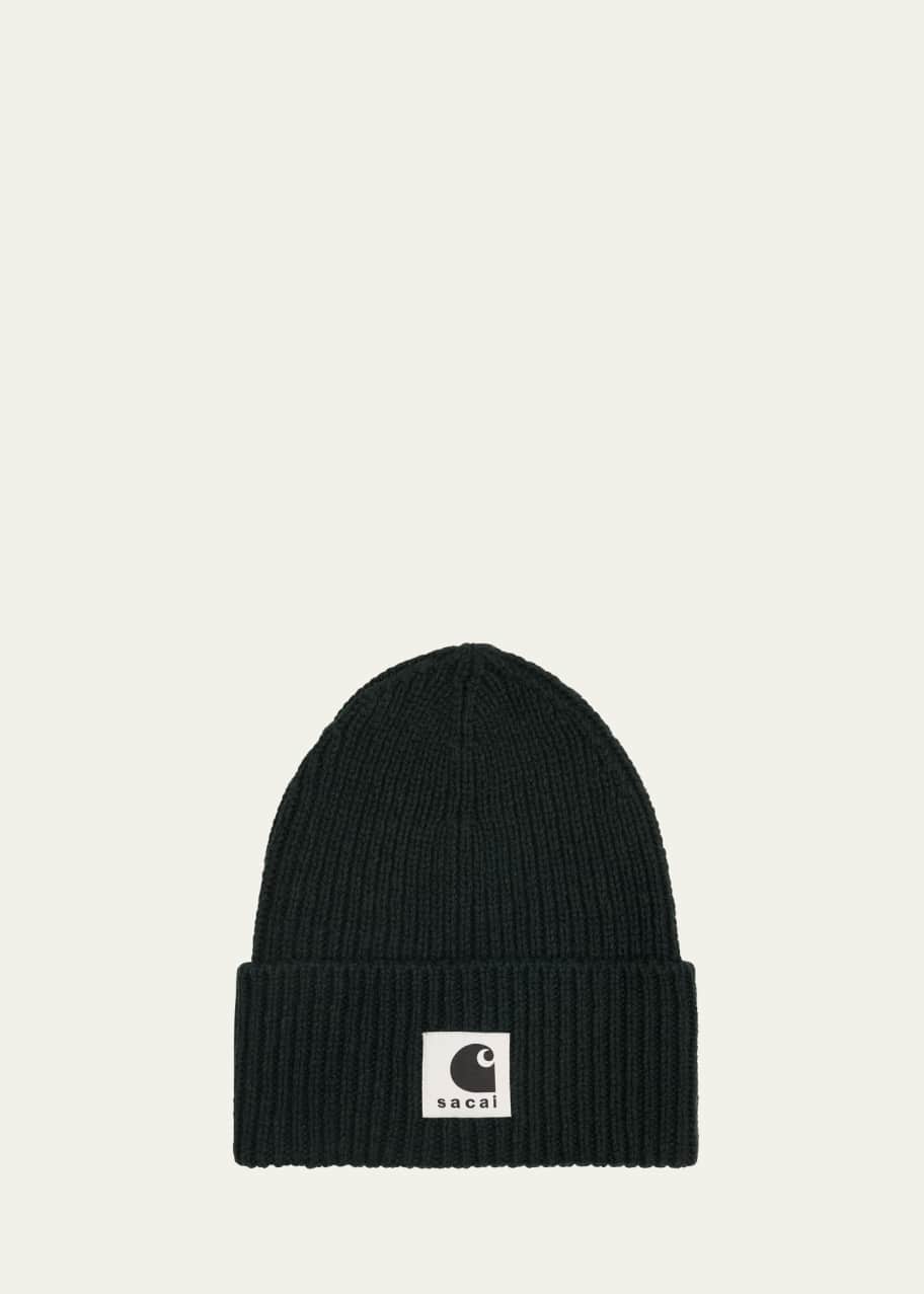 帽子 sacai carhartt wip WoolKnit Beanie Black Sacai x Carhartt WIP Beanie Black Men's - FW23 - US