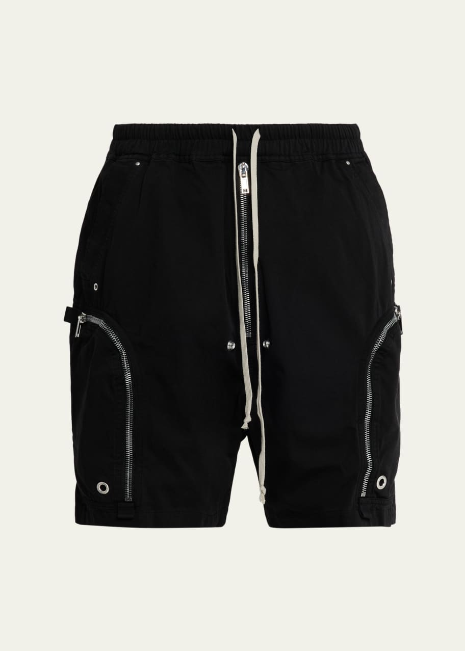 DRKSHDW RICK OWENS Men's Bauhaus Twill Drawstring Shorts