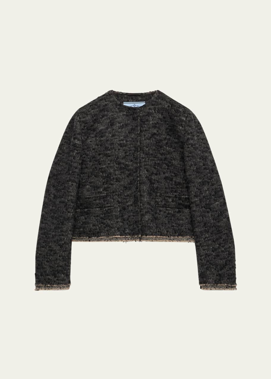 Prada Tweed Double-Hem Single-Breasted Jacket - Bergdorf Goodman