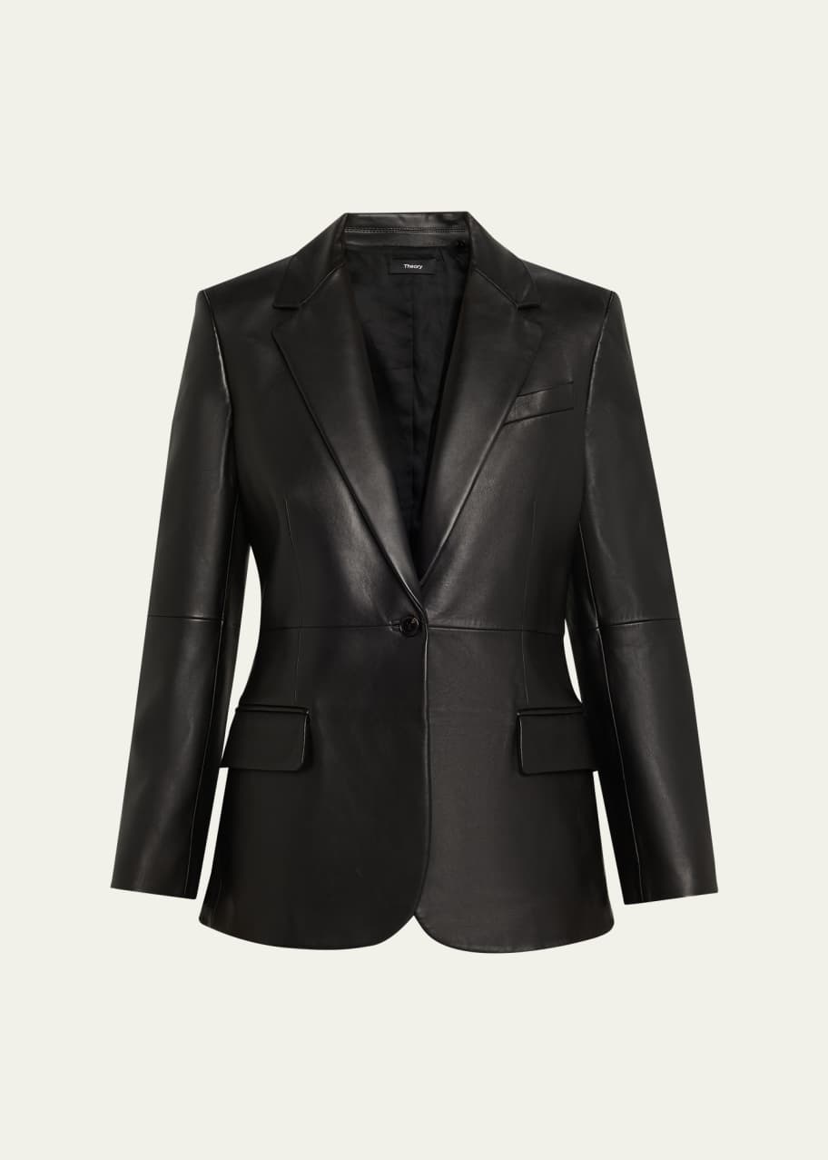 Theory Lynnia Lambskin Leather Blazer - Bergdorf Goodman