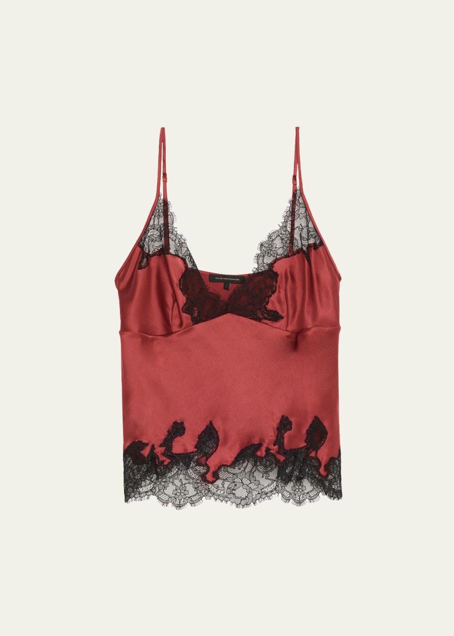 Kiki De Montparnasse Giselle Lace-Trim Silk Cami - Bergdorf Goodman
