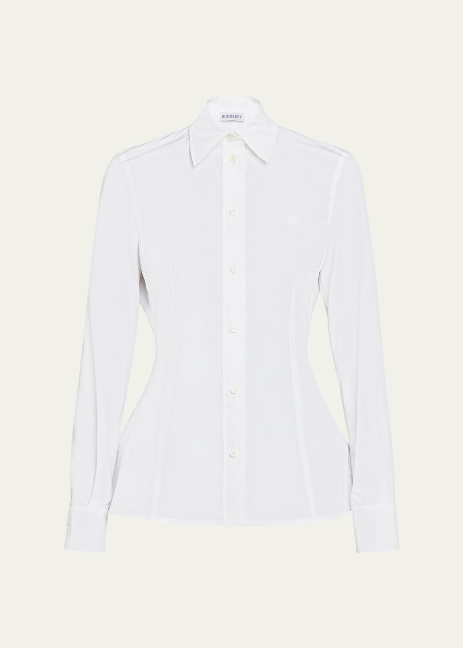 Burberry Eliza Poplin Peplum Button-Down Shirt - Bergdorf Goodman