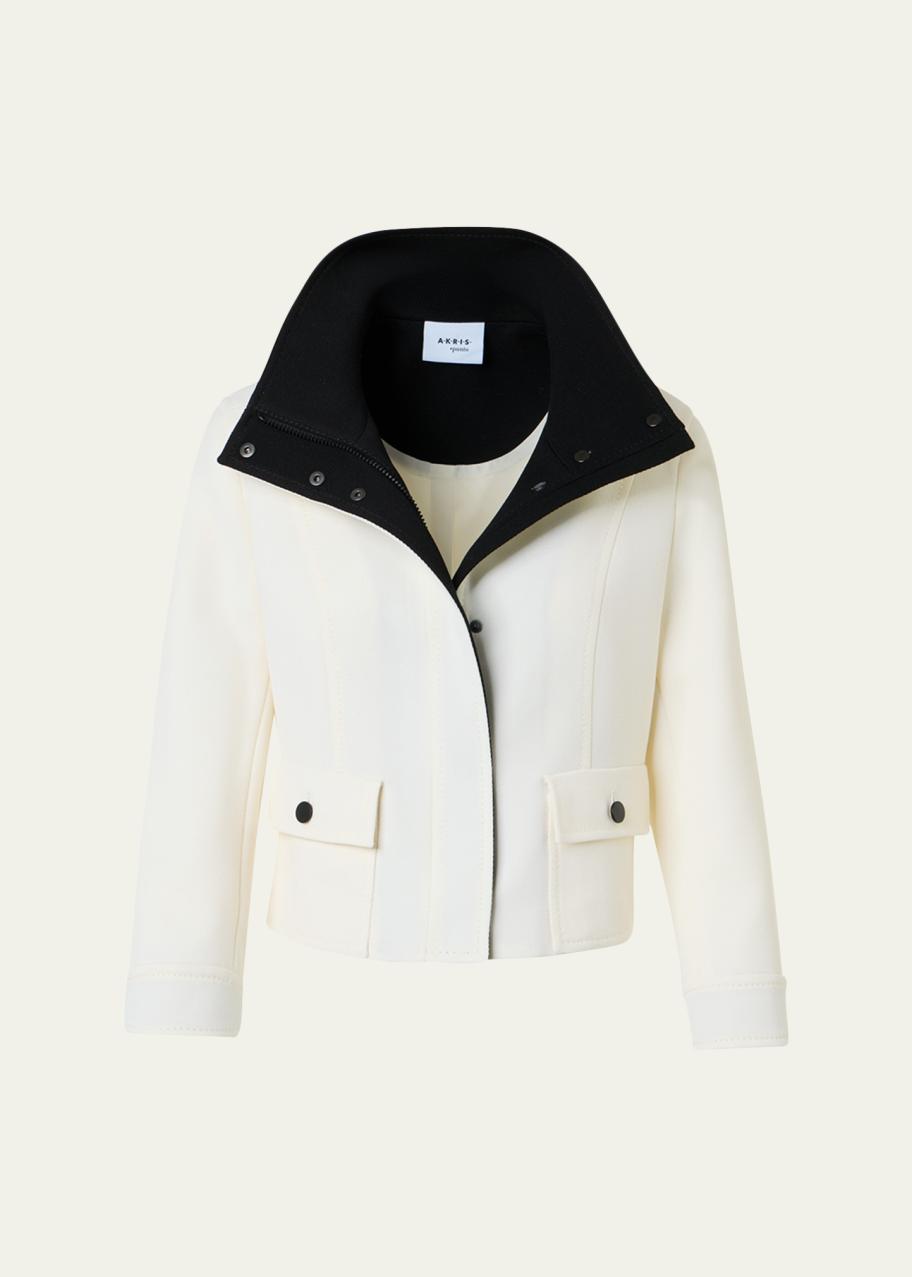 アクリス　AKRIS punto ウールジャケット Akris punto Wool Tricotine Zip Jacket - Bergdorf Goodman