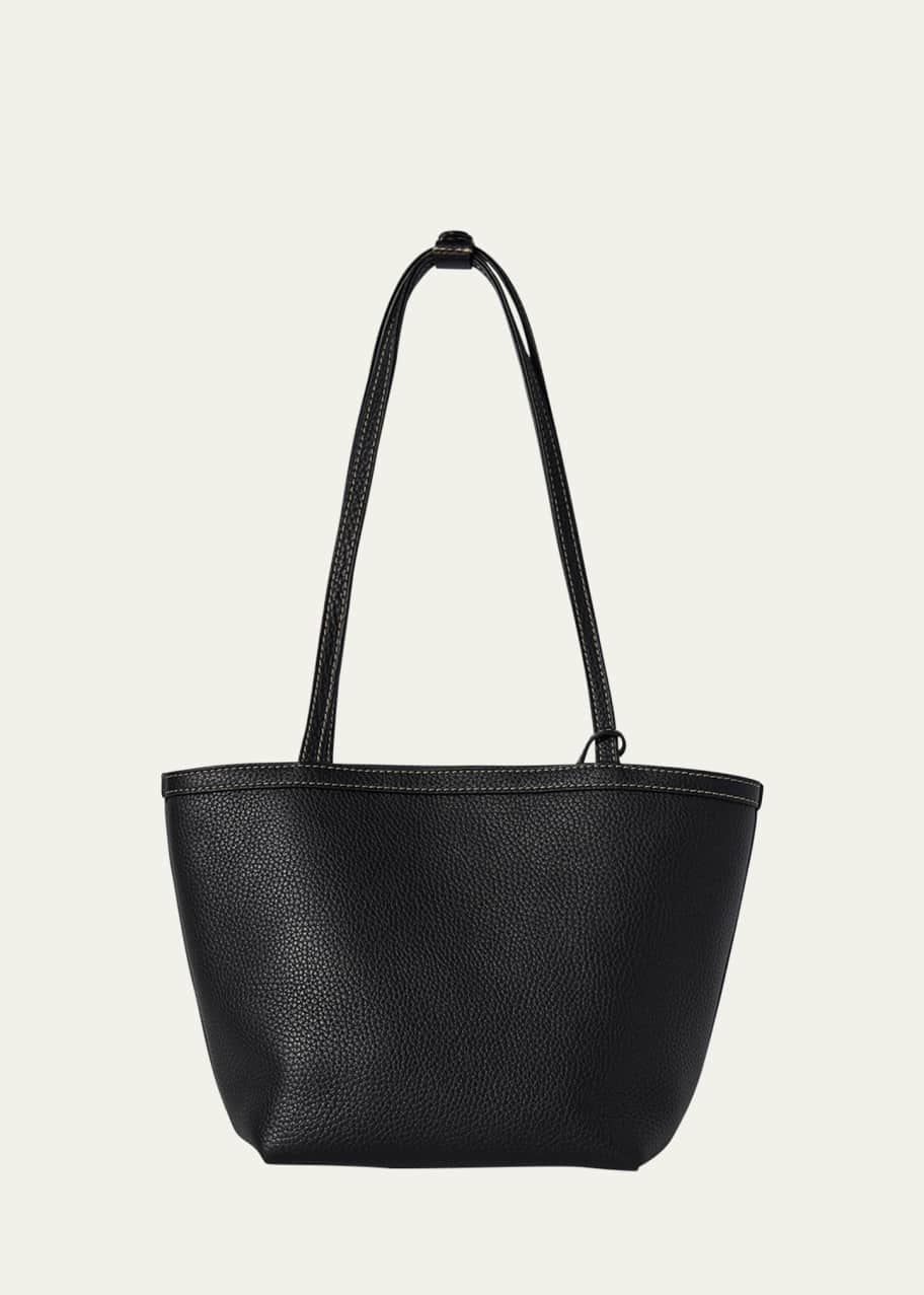 THE ROW Park Medium Topstitched Tote Bag in Pebbled Leather