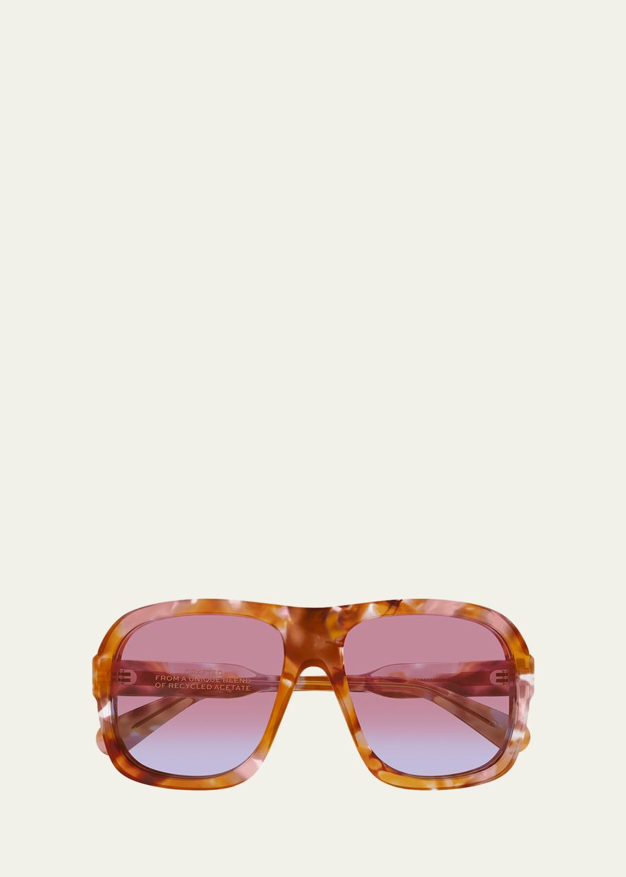Chloe Gayia 58mm Acetate Semi-Shield Sunglasses - Bergdorf Goodman
