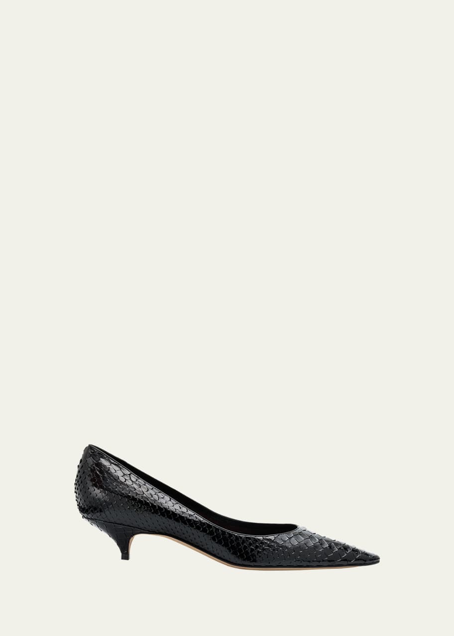 THE ROW Liisa Snake-Embossed Leather Pumps - Bergdorf Goodman