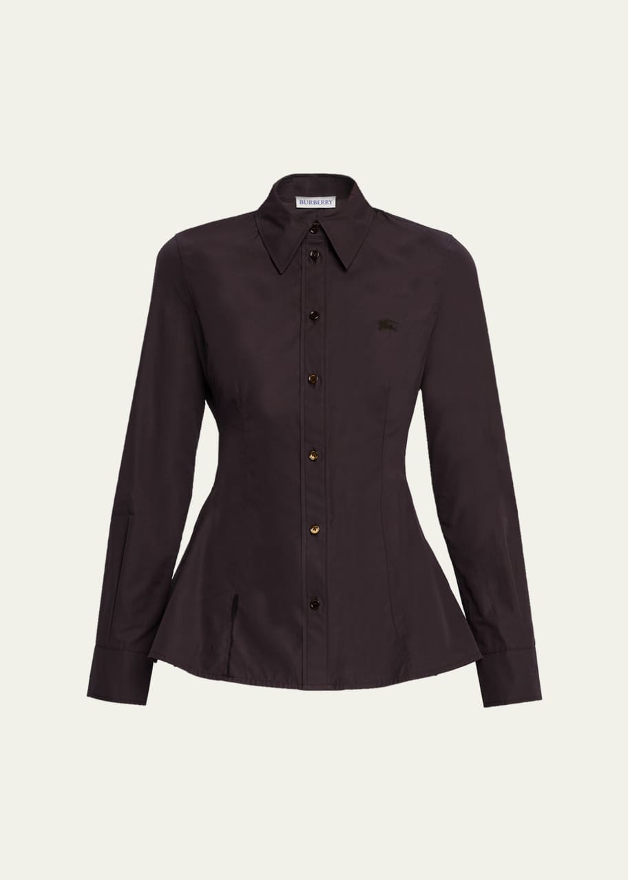 Burberry Eliza Long-Sleeve Peplum Button-Down Shirt - Bergdorf Goodman