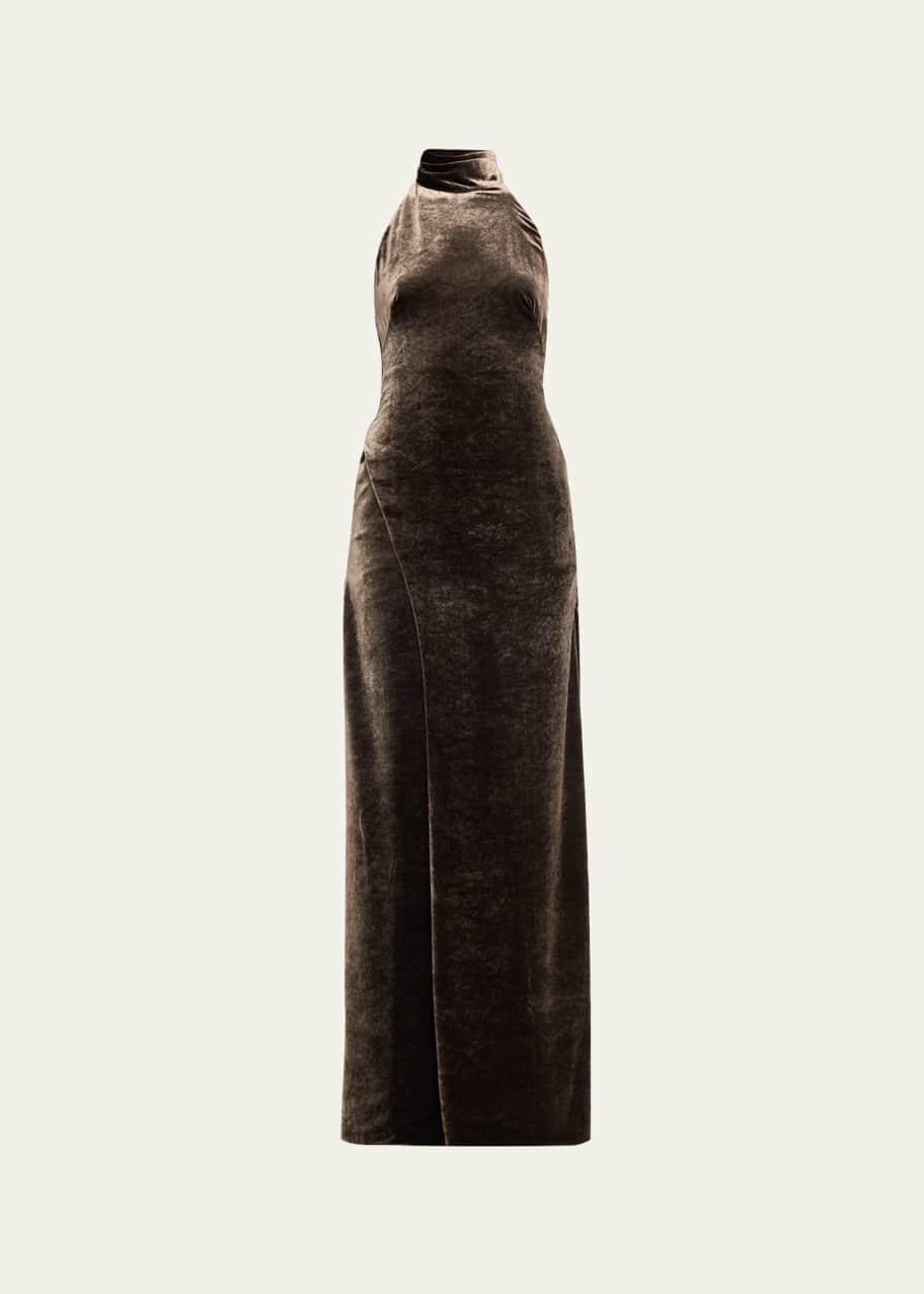 Ralph Lauren Collection Tatum Velvet Halter Gown - Bergdorf Goodman
