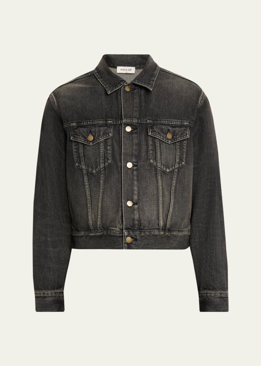 Fear of God Men's Washed Black Denim Trucker Jacket - Bergdorf Goodman