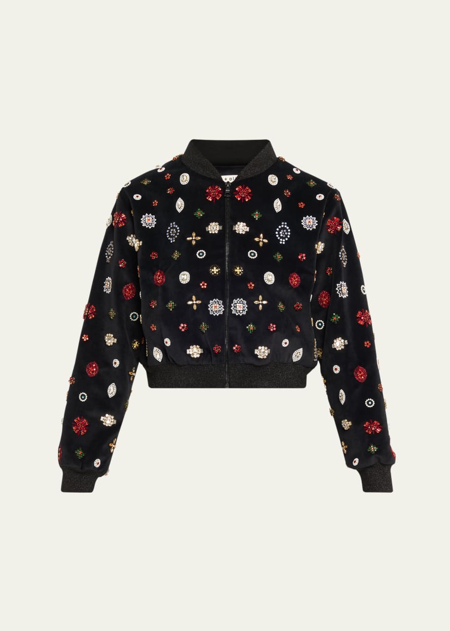 Alice+Olivia - アリスアンドオリビア ボンバージャケット ALICE + OLIVIA Jackie Embellished Bomber Jacket - Bergdorf Goodman