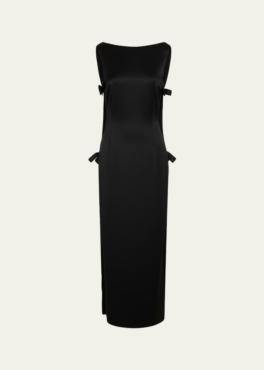 black a frame dress Adrianna Papell Beaded Detail Halter Midi Sheath Dress