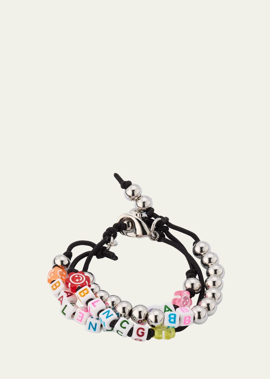 Balenciaga Logo Beaded Keyring Bracelet - Bergdorf Goodman