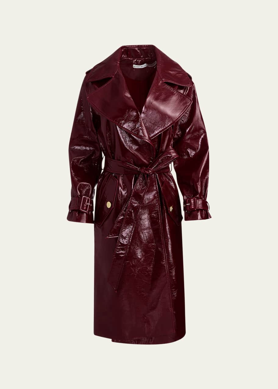 ALICE + OLIVIA Nevada Vegan Leather Trench Coat - Bergdorf Goodman