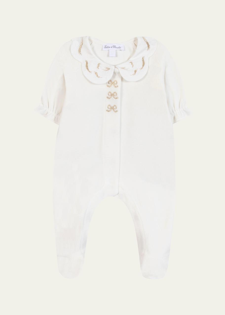 Tartine et Chocolat Girl's Embroidered Peter Pan-Collar Pajamas, Size ...