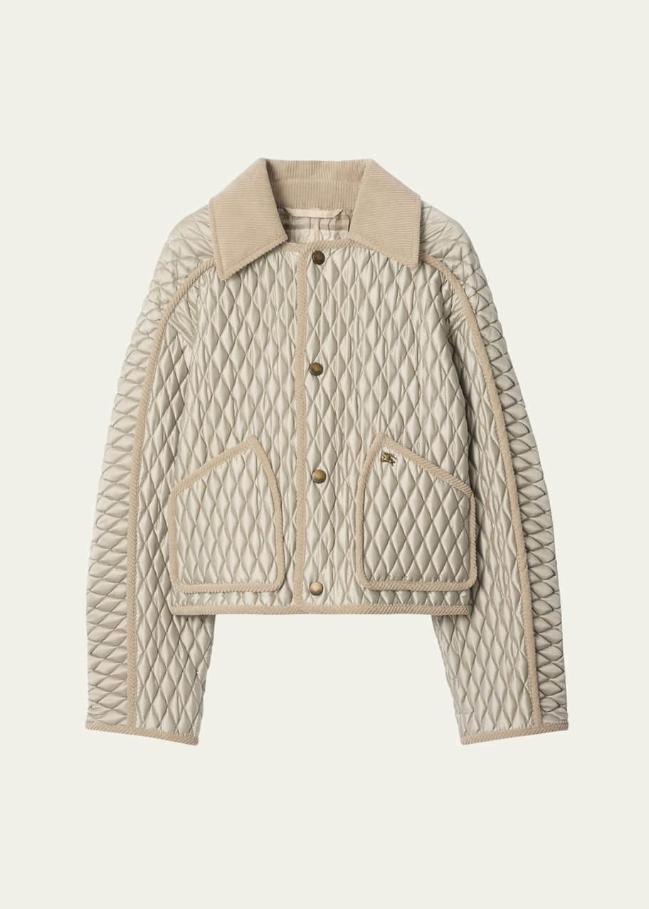 Burberry Floriston Corduroy-Trim Quilted Barn Jacket - Bergdorf