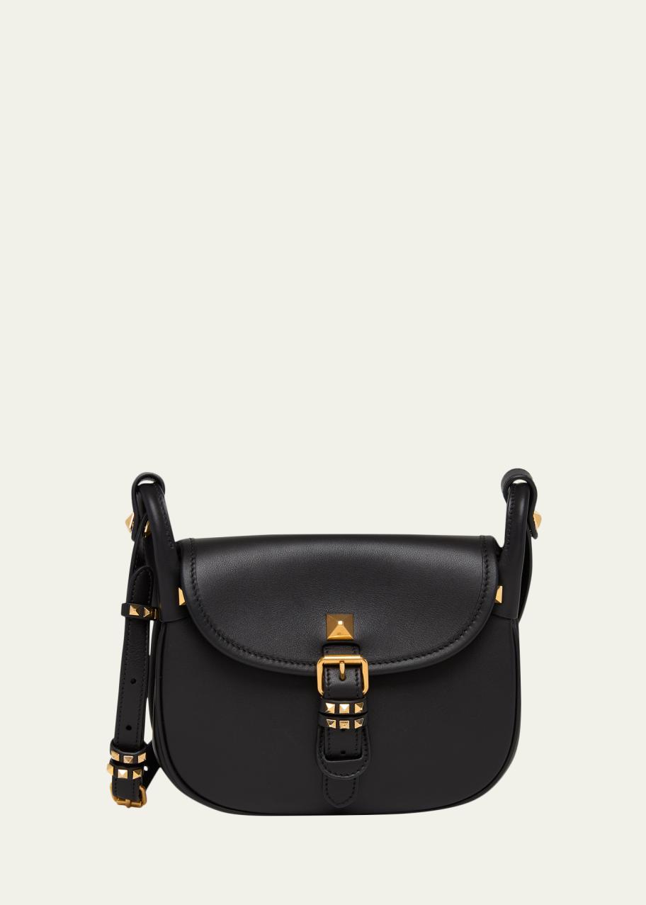 VALENTINO ショルダー バッグ Valentino Garavani Small Rockstud Leather Saddle Crossbody Bag