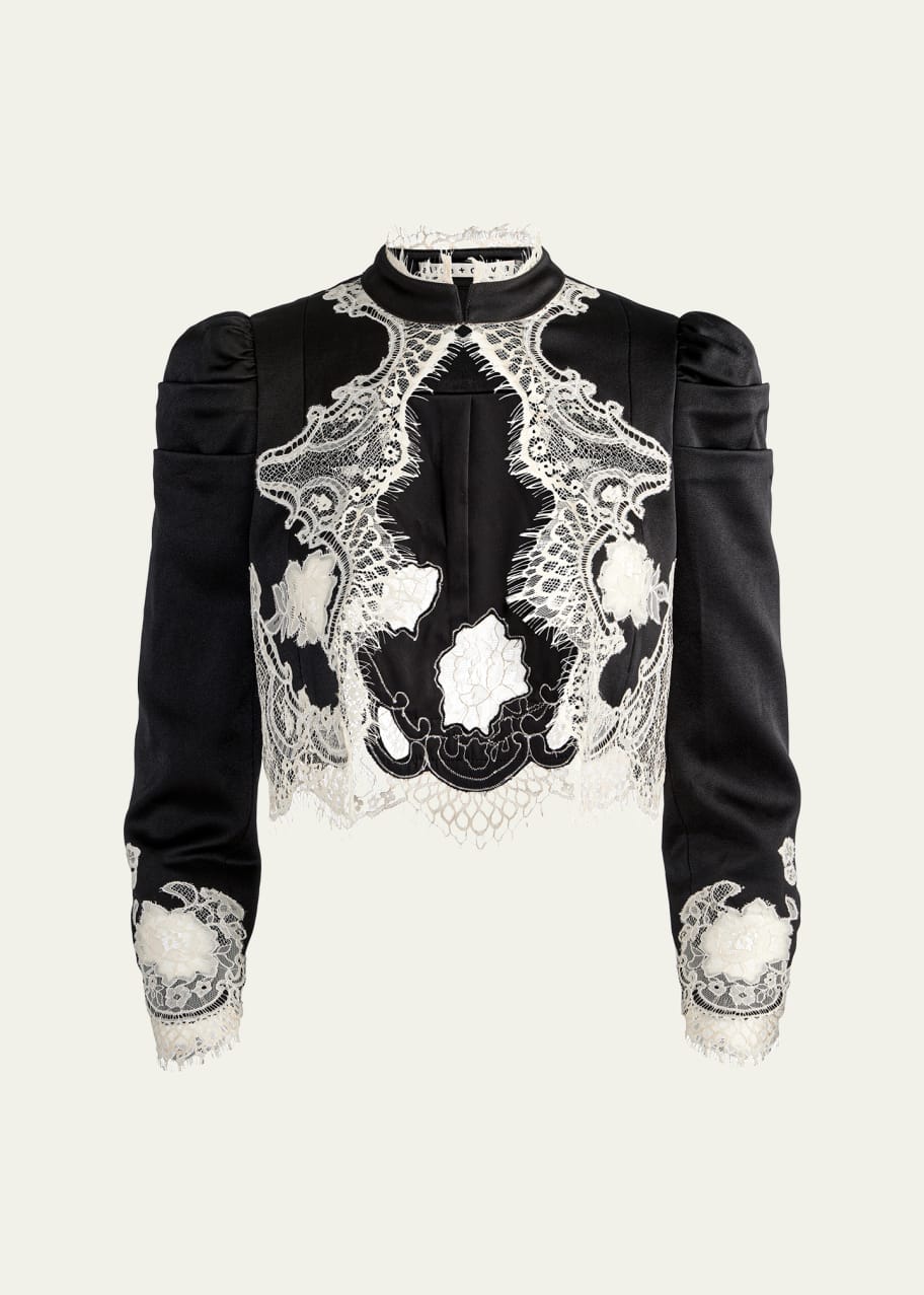 ALICE + OLIVIA Thomasina Lace Trim Jacket - Bergdorf Goodman