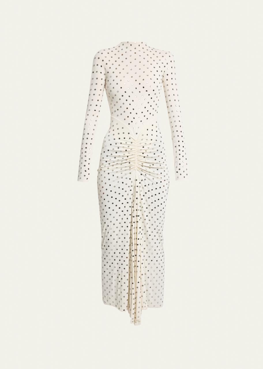 alaia ruched jersey dress ALAÏA Strass Midi F/24