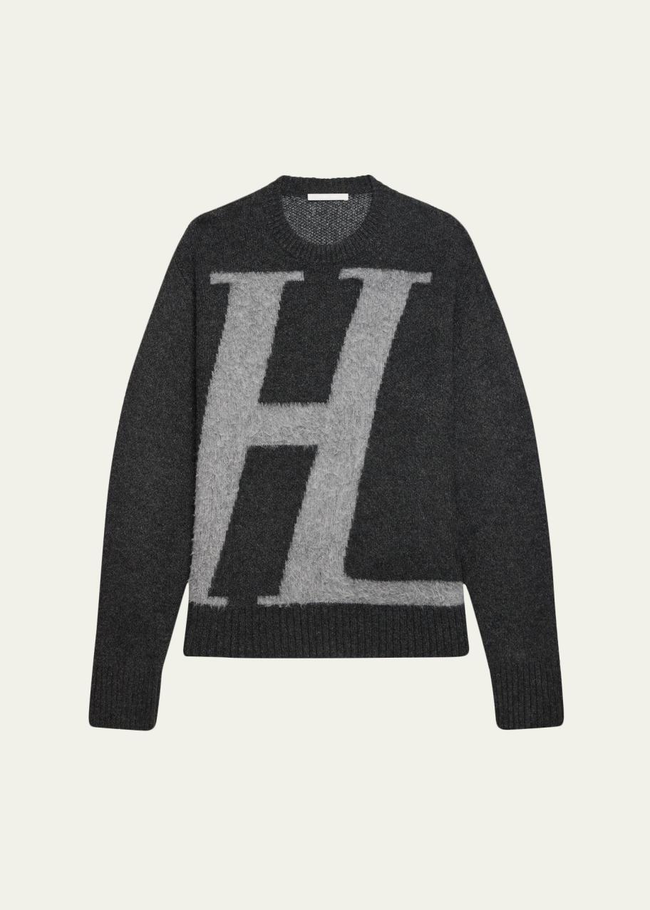 Helmut Lang Men's HL Logo Crewneck Sweater - Bergdorf Goodman
