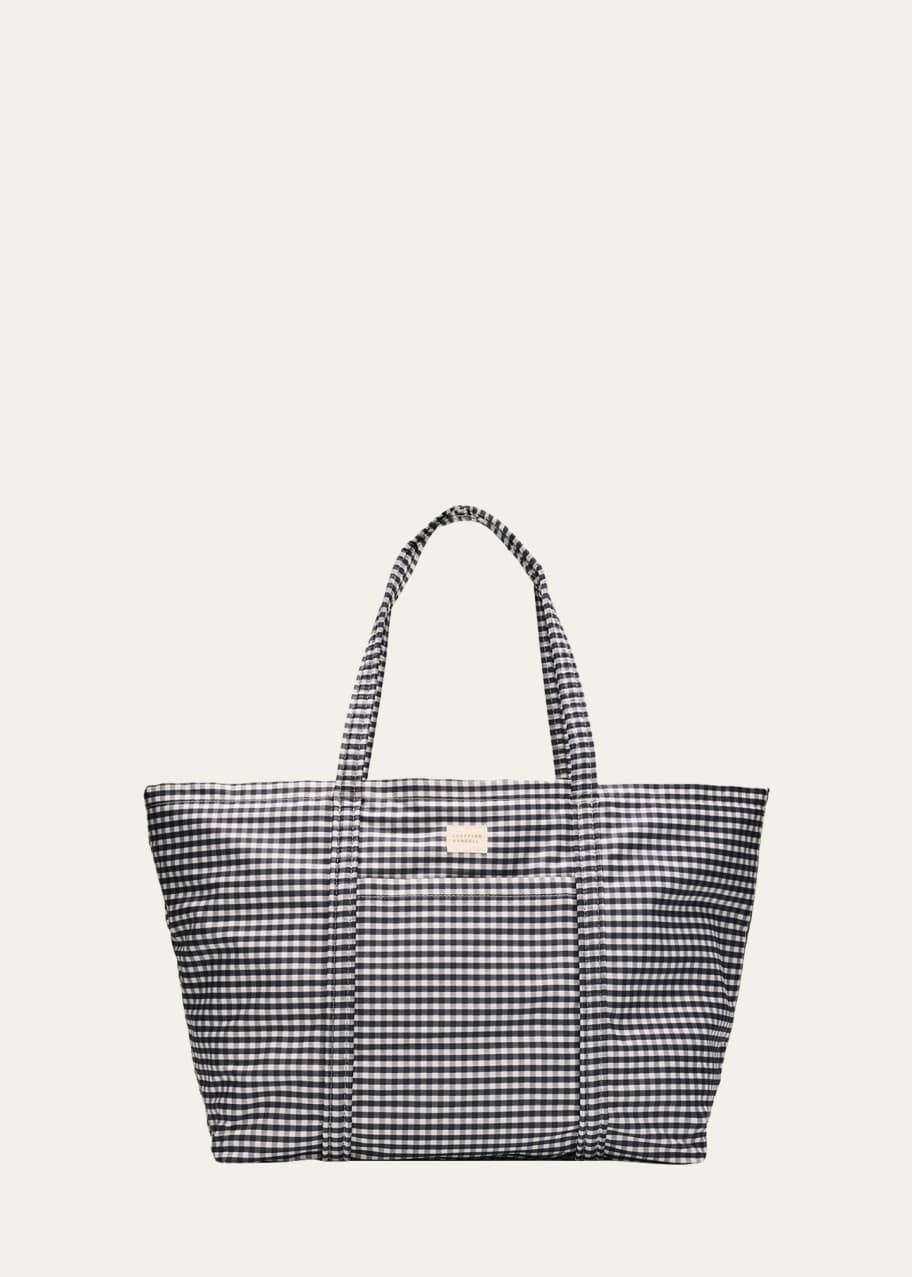 Loeffler Randall Dina Gingham-Print Nylon Travel Tote Bag