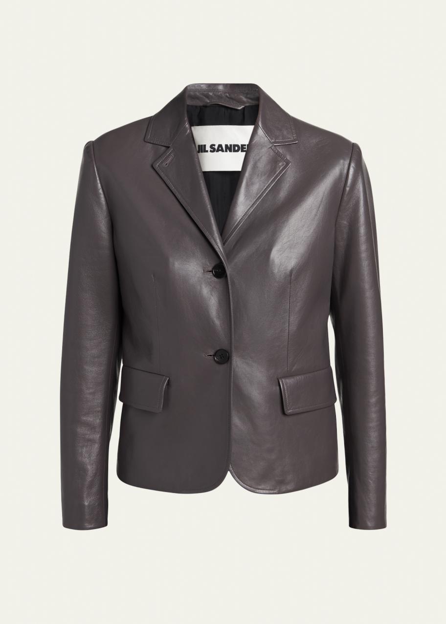 Jil Sander Leather Single-Breasted Blazer Jacket - Bergdorf Goodman