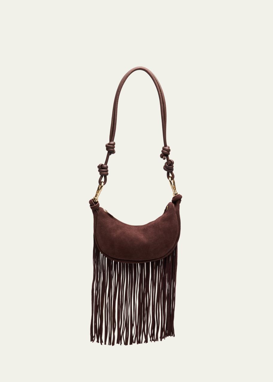 くもほぼ新品 MYTHINKS マイシンクス 巾着 バック 高級エルクレザ SIMKHAI Avery Fringed Suede Crescent Shoulder Bag - Bergdorf Goodman