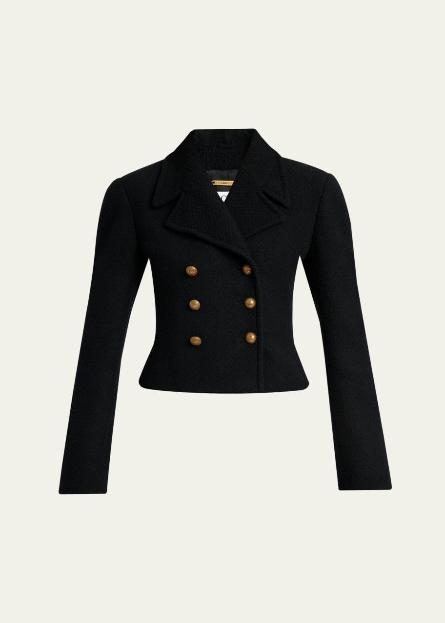 Chloe ダブルブレスト クロップド ジャケット Chloe Double-Breasted Wool Bouclette Crop Jacket - Bergdorf Goodman