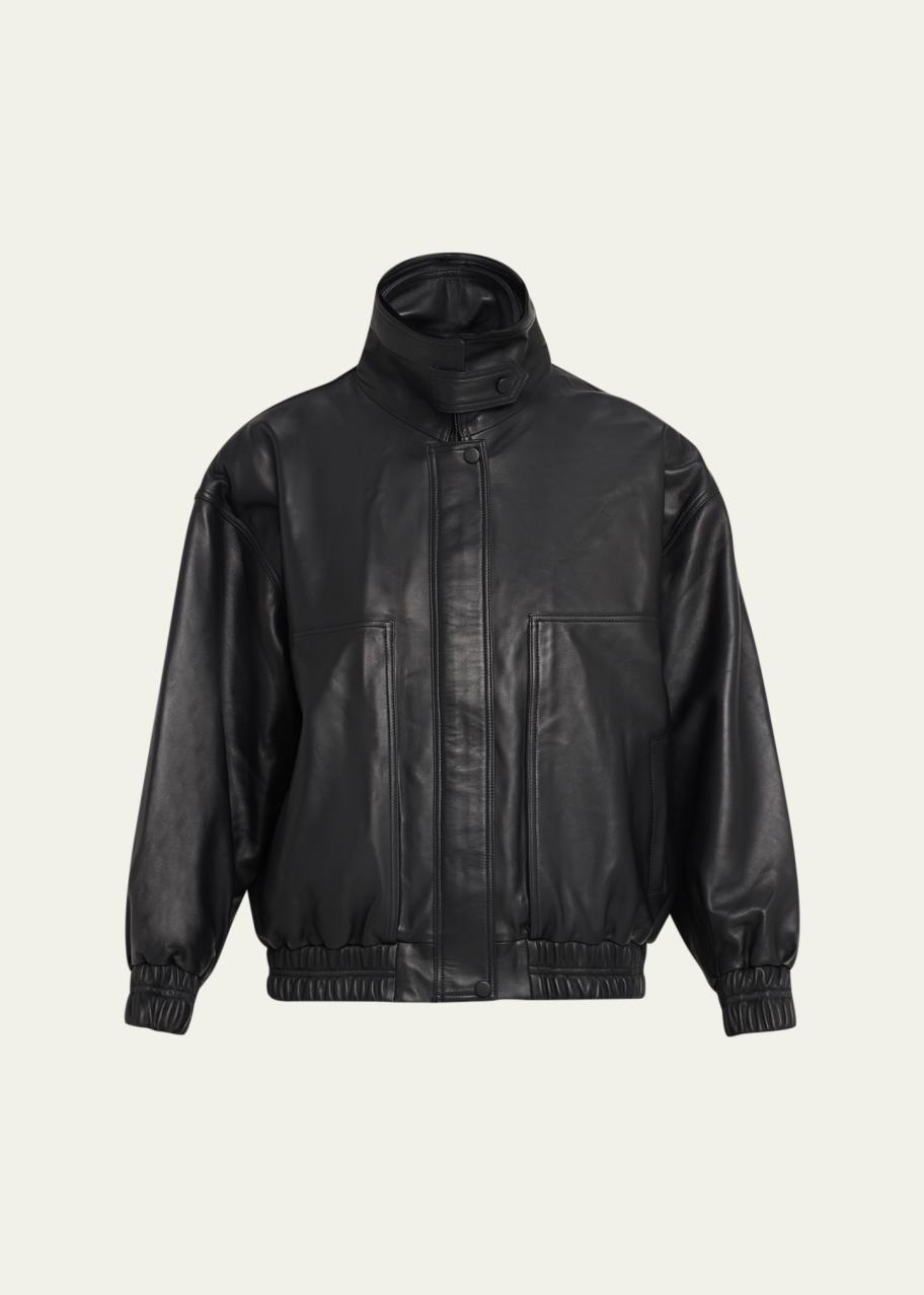 AEXAE Leather Double-Collar Jacket - Bergdorf Goodman