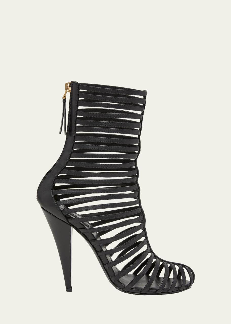 Givenchy 95mm Caged Leather Booties - Bergdorf Goodman