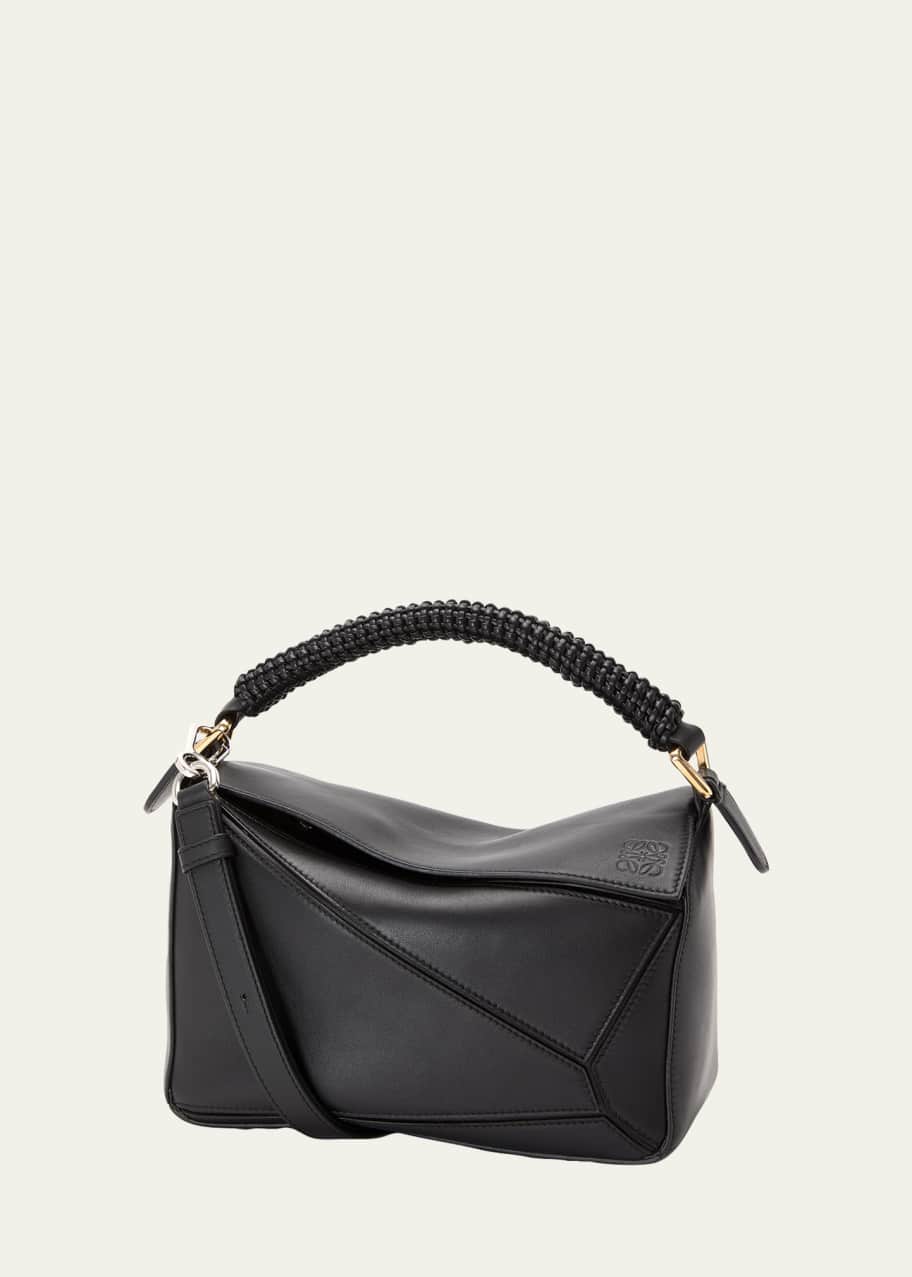 Loewe Puzzle Small Woven Top-Handle Bag in Leather - Bergdorf Goodman