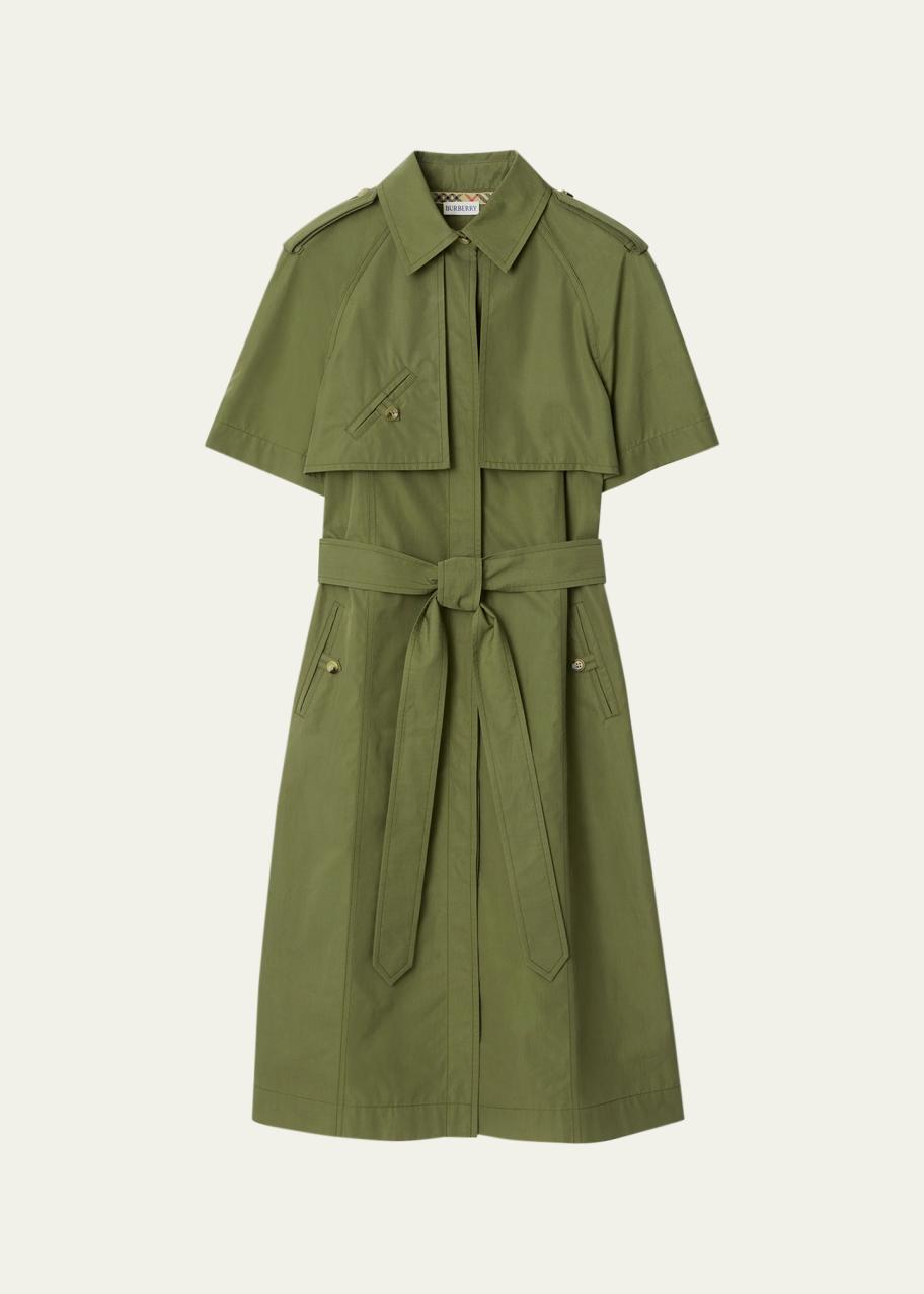 Burberry Marina Short-Sleeve Belted Midi Trench Dress - Bergdorf