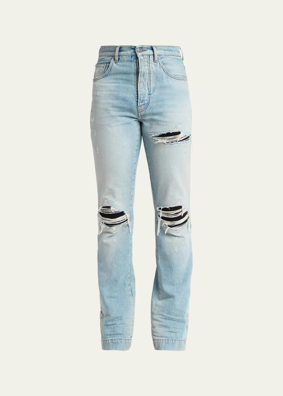 AMIRI mx1 30 slim fit drip ダメージ　初期　確実正規品 Amiri Men's MX1 Distressed Slim-Fit Flare Jeans - Bergdorf Goodman