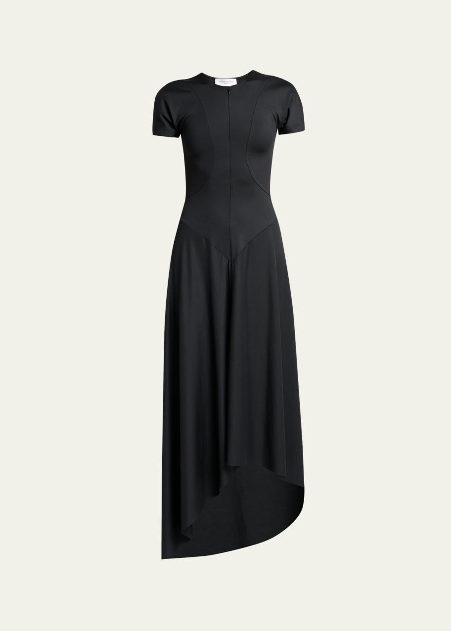 Victoria Beckham Zipped-Front Asymmetric Midi Dress - Bergdorf Goodman