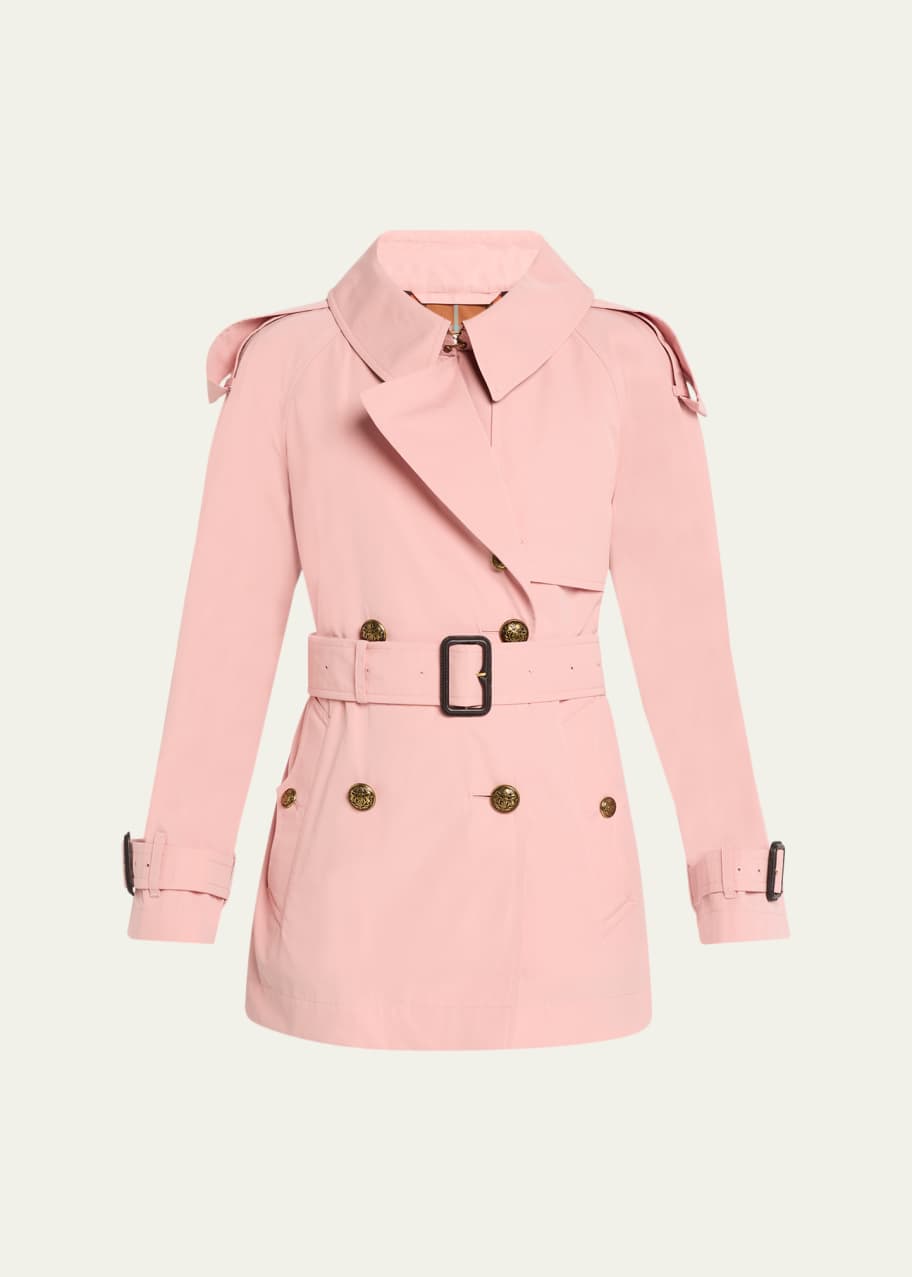 BURBERRY ピンク ダブルブレスト ピーコート Burberry Fitzrovia Short Belted Trench Coat - Bergdorf Goodman