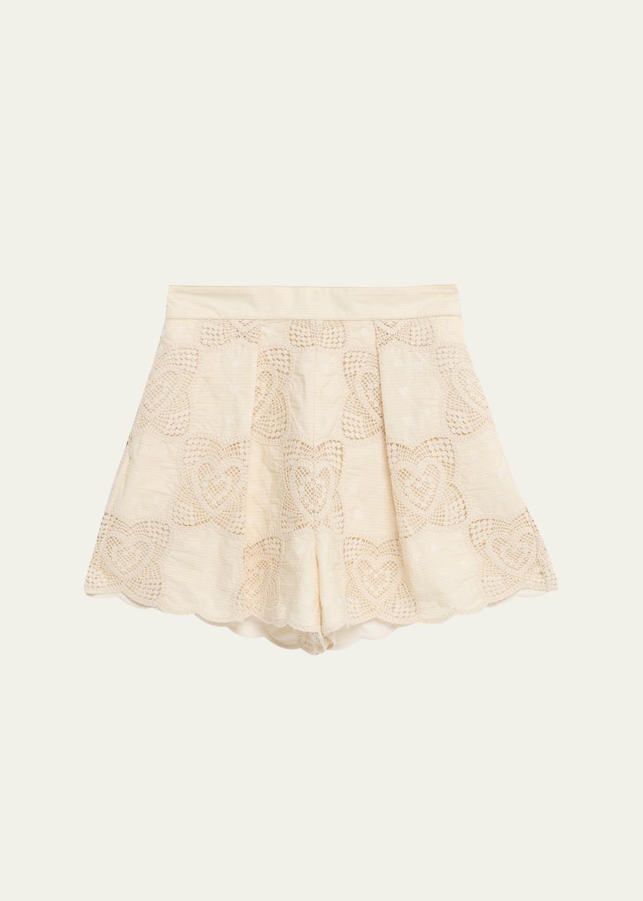Zimmermann Wanderlust Crochet Cotton-Blend Shorts - Bergdorf Goodman