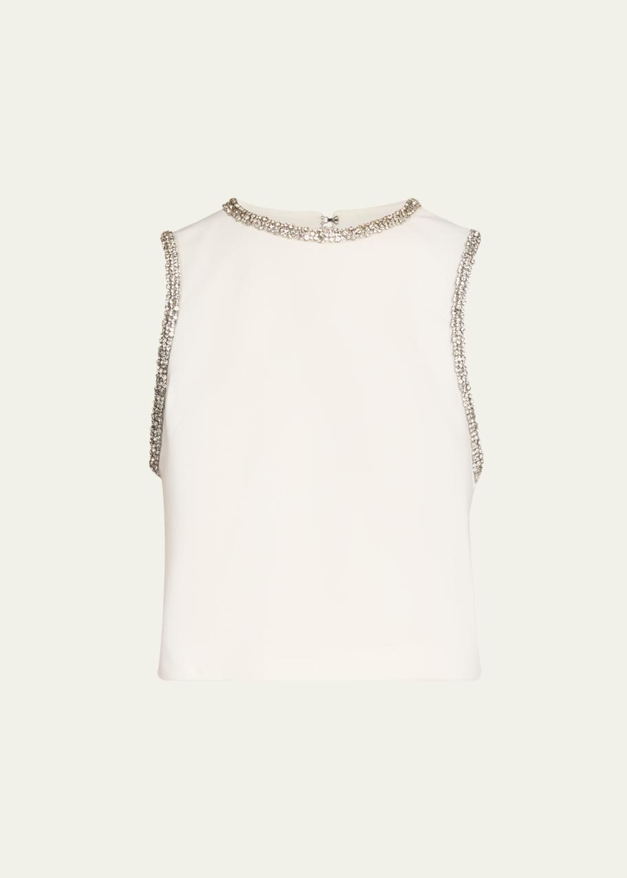 ALICE + OLIVIA Amal Embellished Satin Top - Bergdorf Goodman