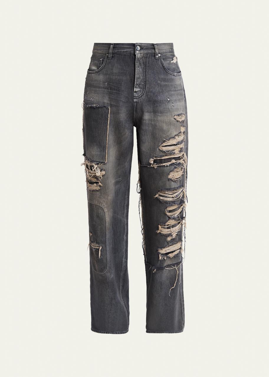 Amiri Men's Distressed Stretch Straight-Fit Jeans - Bergdorf Goodman
