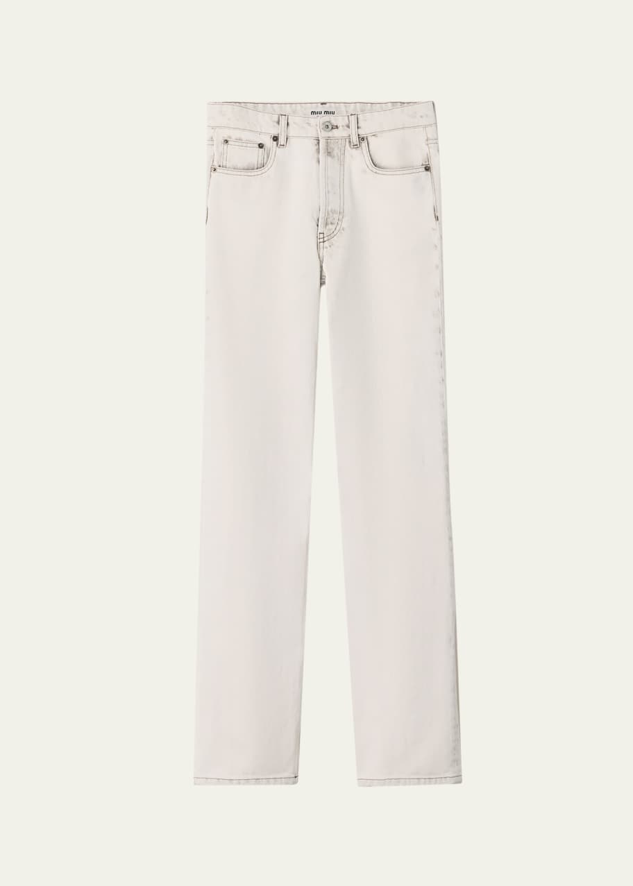 Miu Miu Mid-Rise Straight-Leg Denim Pants - Bergdorf Goodman