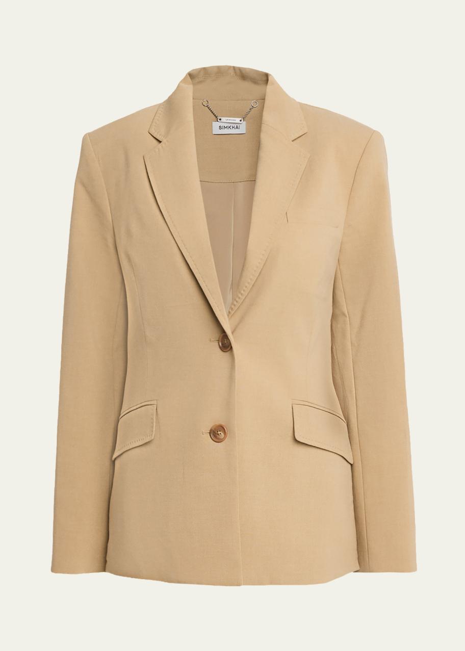 SIMKHAI Moren Pleated Back Blazer - Bergdorf Goodman