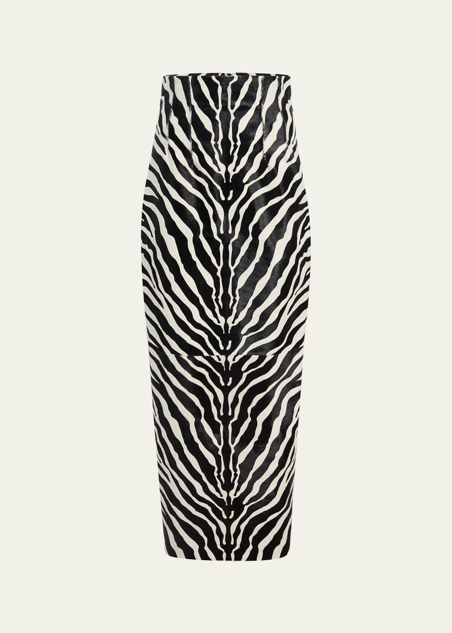 Khaite Loxley Zebra-Print Pony Hair Maxi Skirt - Bergdorf Goodman