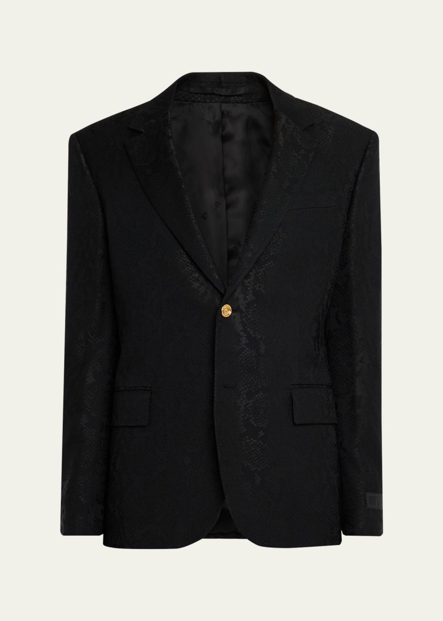 Versace Men's Python-Jacquard Wool-Blend Blazer - Bergdorf Goodman