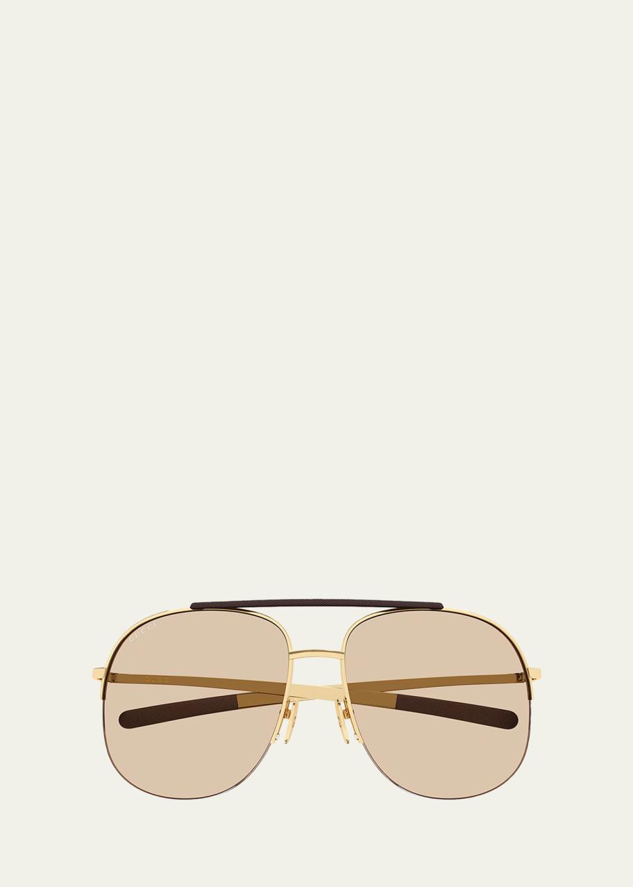 Gucci 61mm Metal Aviator Sunglasses - Bergdorf Goodman