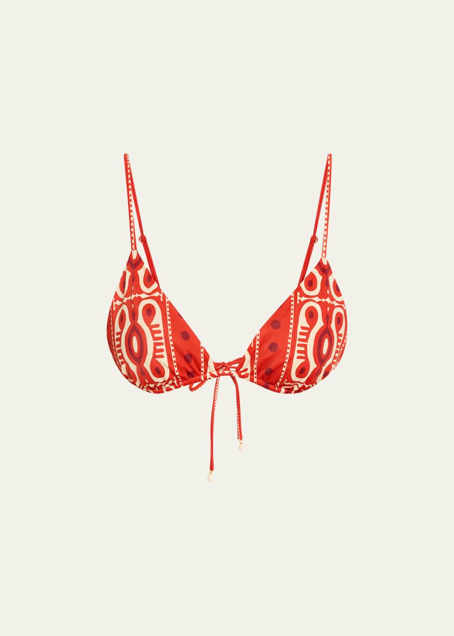 Johanna Ortiz Konibo Tribal-Print Triangle Bikini Top - Bergdorf