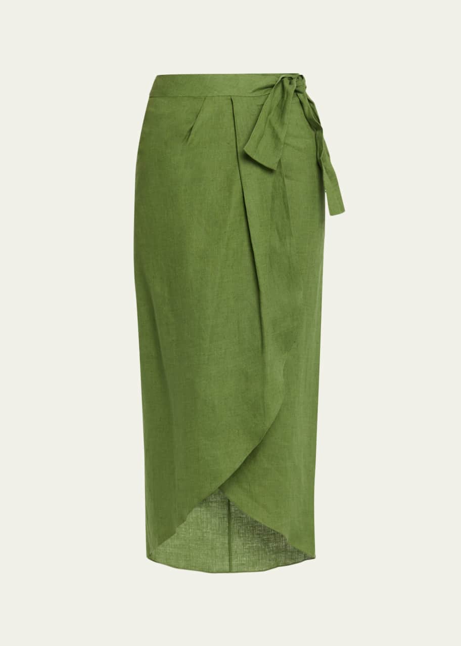 Johanna Ortiz Safari Linen Midi Wrap Skirt - Bergdorf Goodman