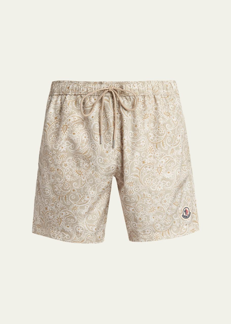 Moncler Men's Paisley Print Swim Shorts - Bergdorf Goodman